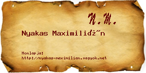 Nyakas Maximilián névjegykártya